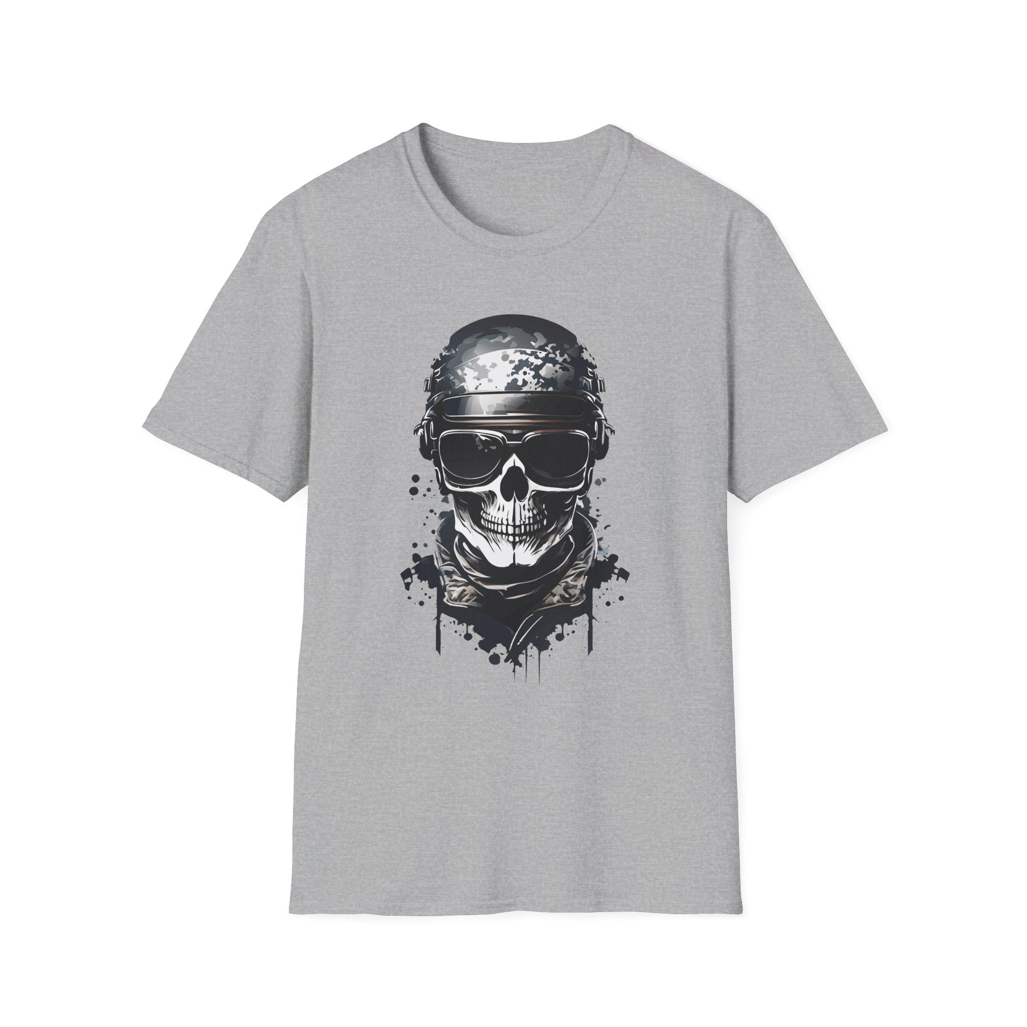 Skull Soldier Graphic T-Shirt — Tactical Skull Helmet Design