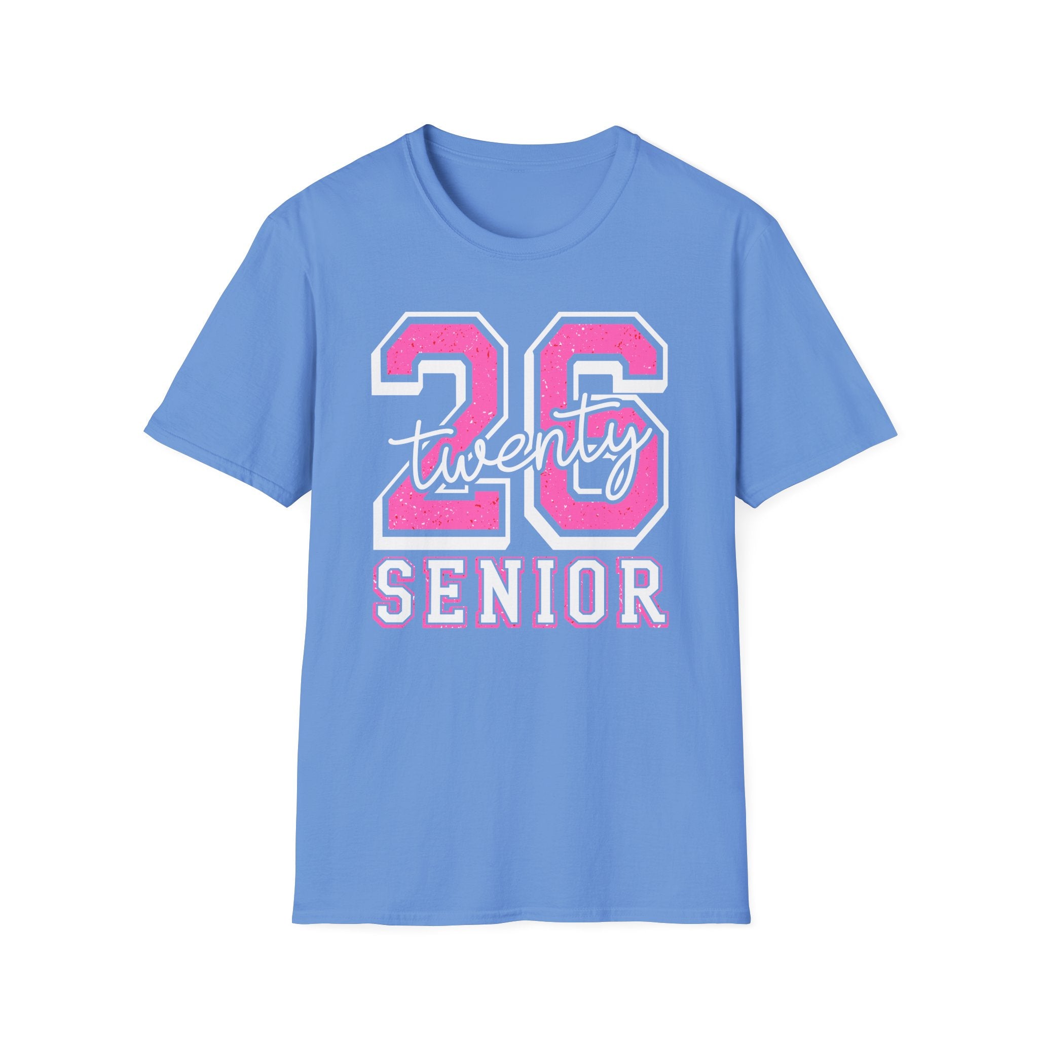 Senior Class of 26 T-Shirt — "twenty 26" Pink Varsity Senior Tee