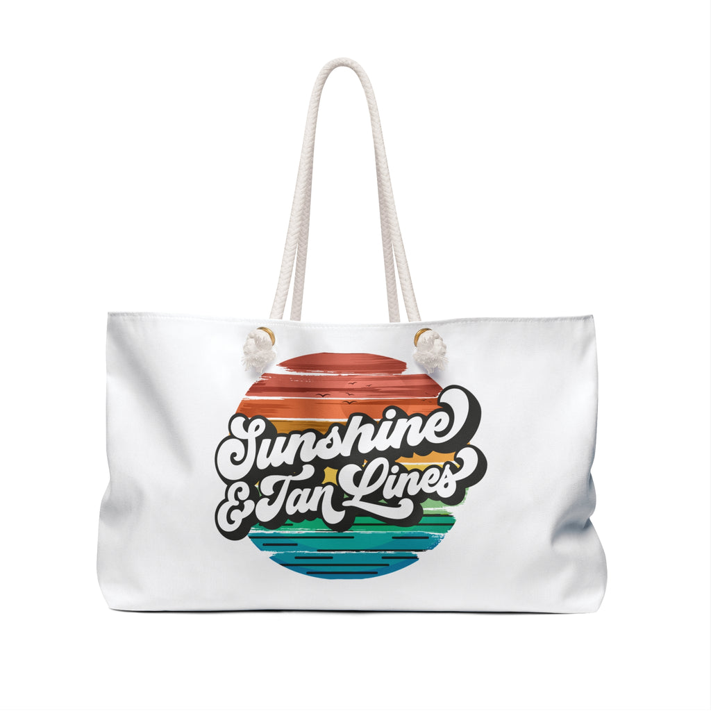 Sunshine & Tan Lines Weekender Bag — Retro Beach Travel Tote