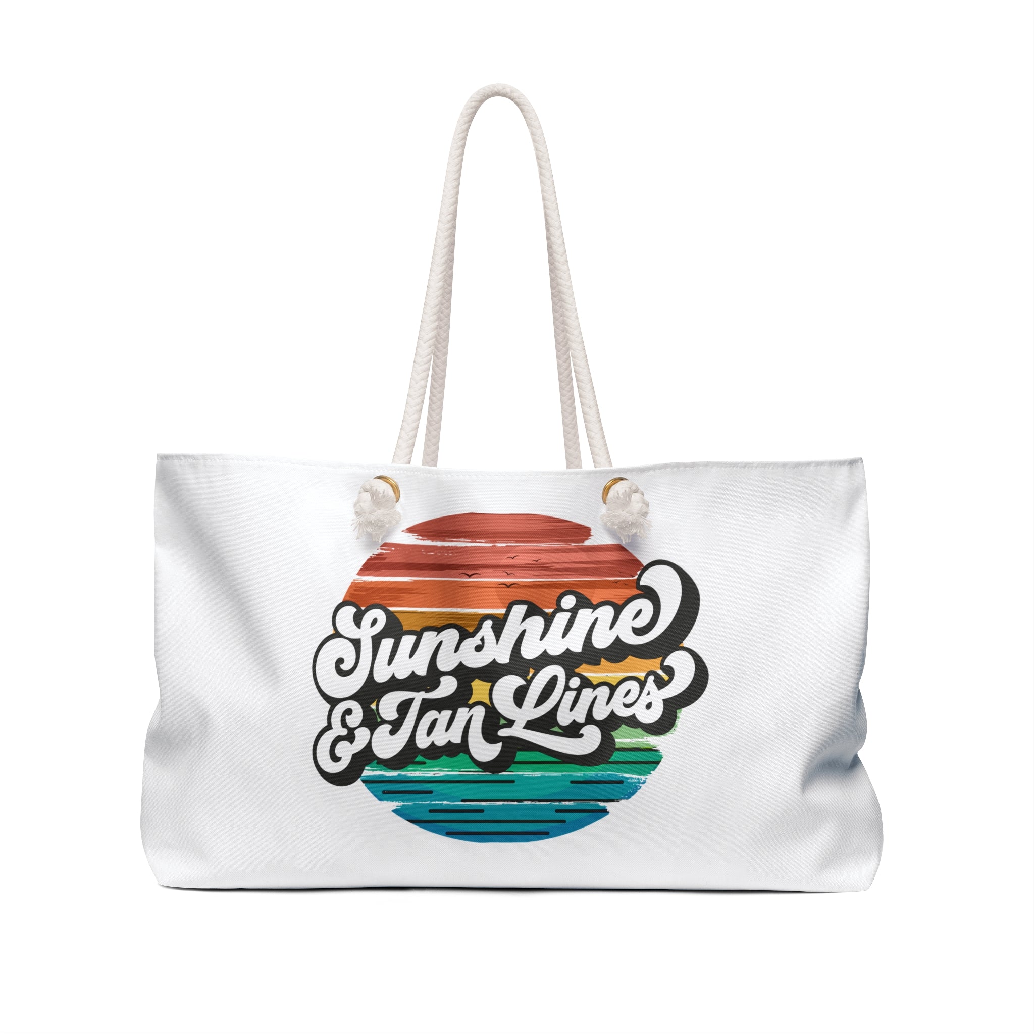 Sunshine & Tan Lines Weekender Bag — Retro Beach Travel Tote