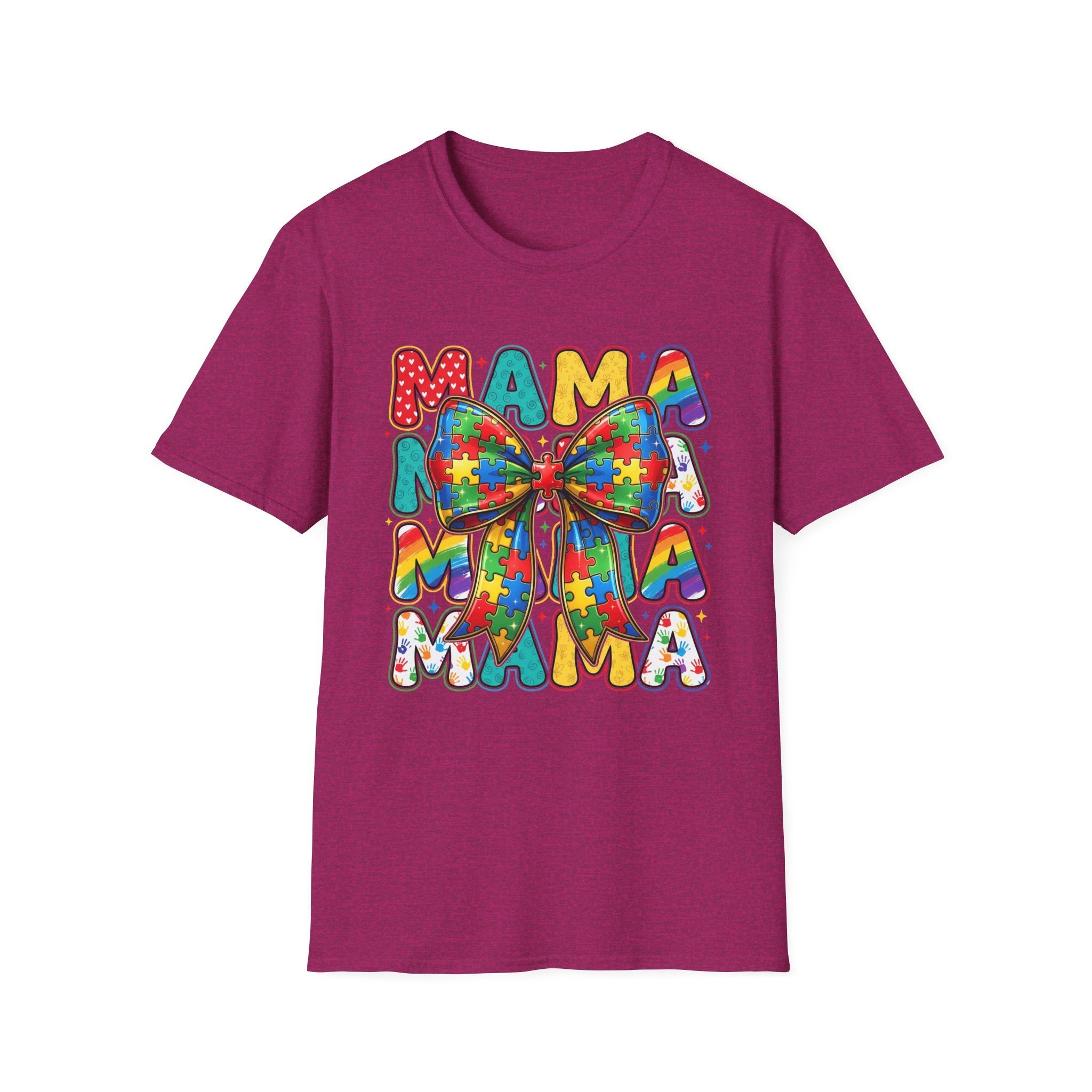 Autism Awareness Mama T-Shirt — Puzzle Ribbon Mom Tee for Autism Support