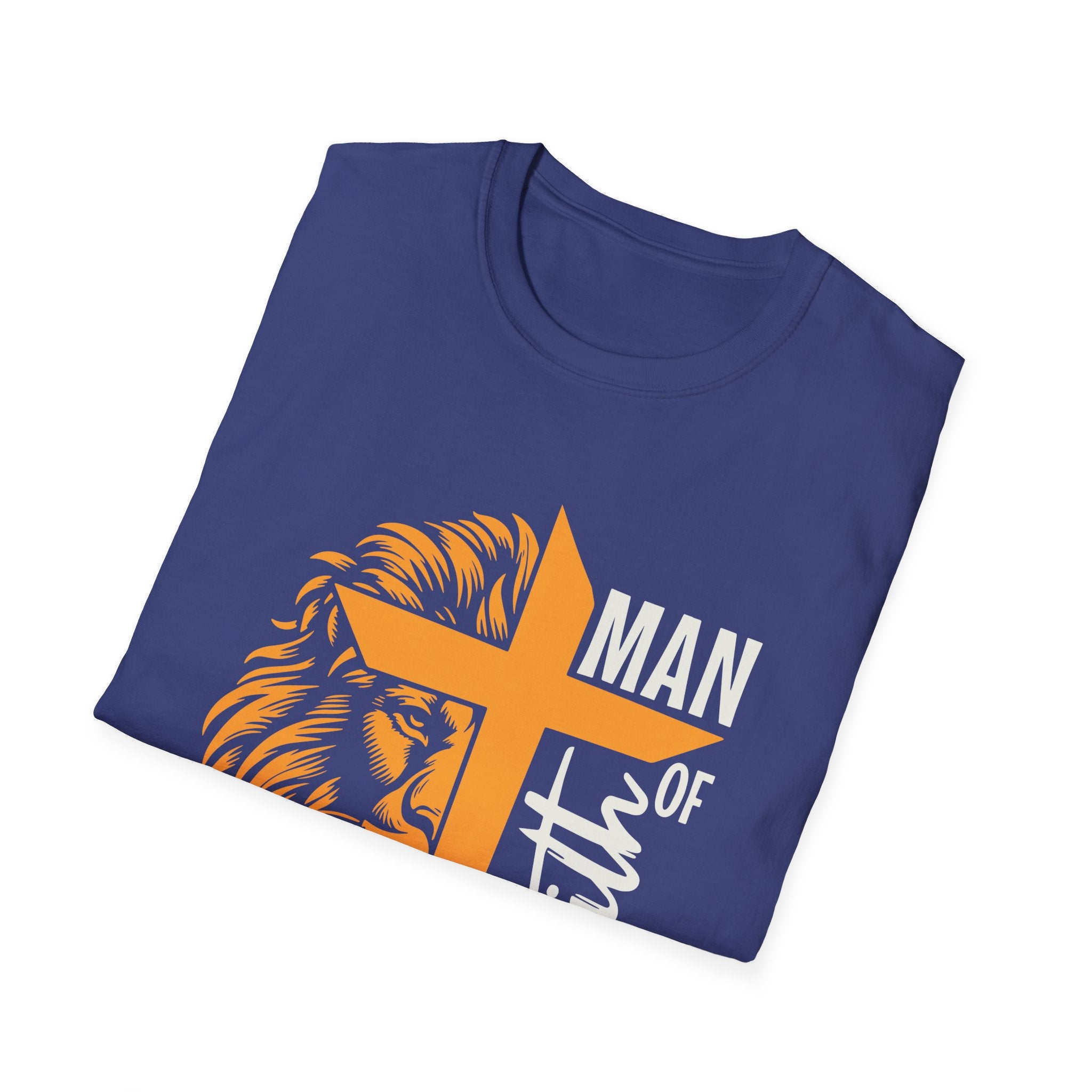 Man of Faith T-Shirt — Lion & Cross Christian Tee (1 Corinthians 16:13)