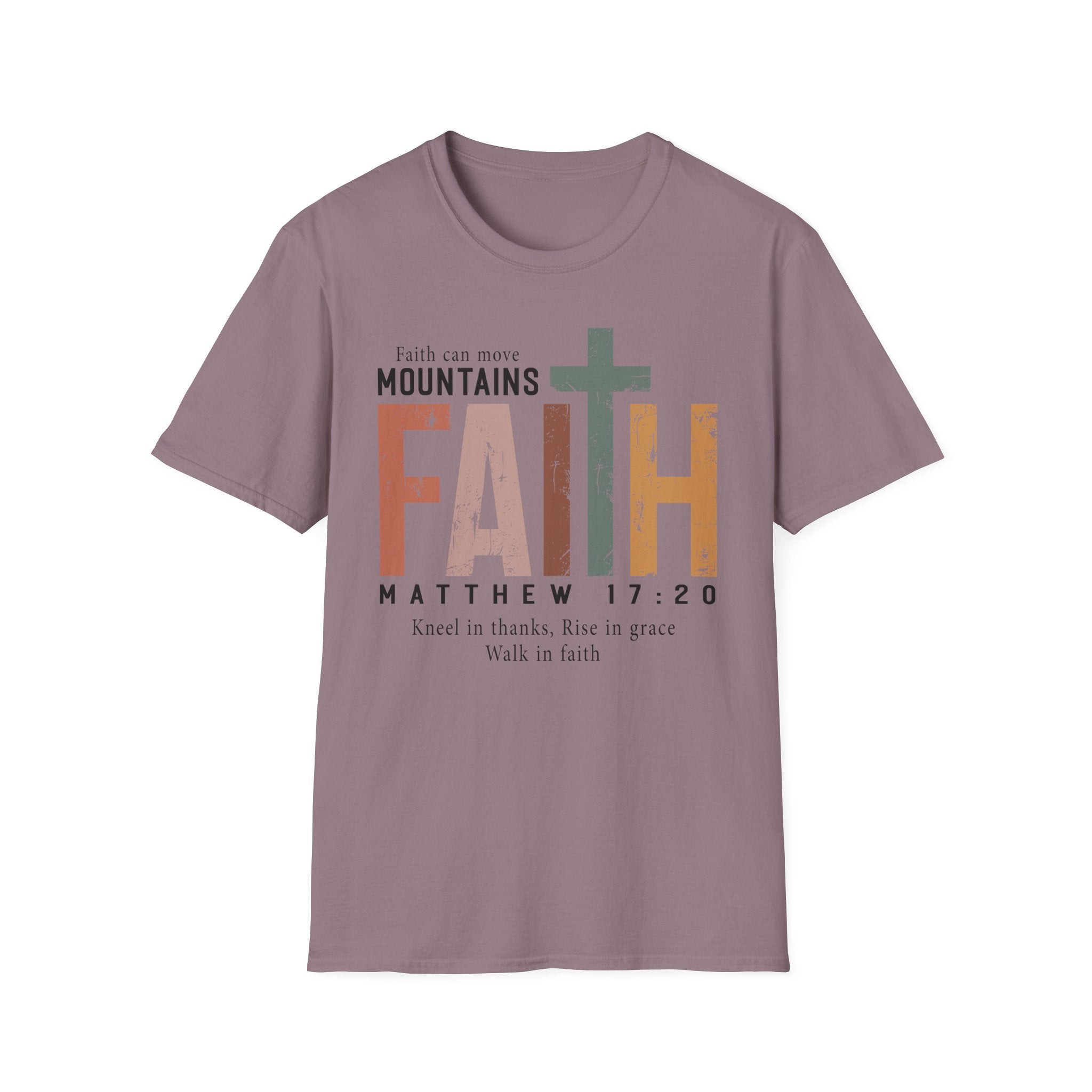 Faith Mountains T-Shirt — Matthew 17:20 Christian Inspirational Tee