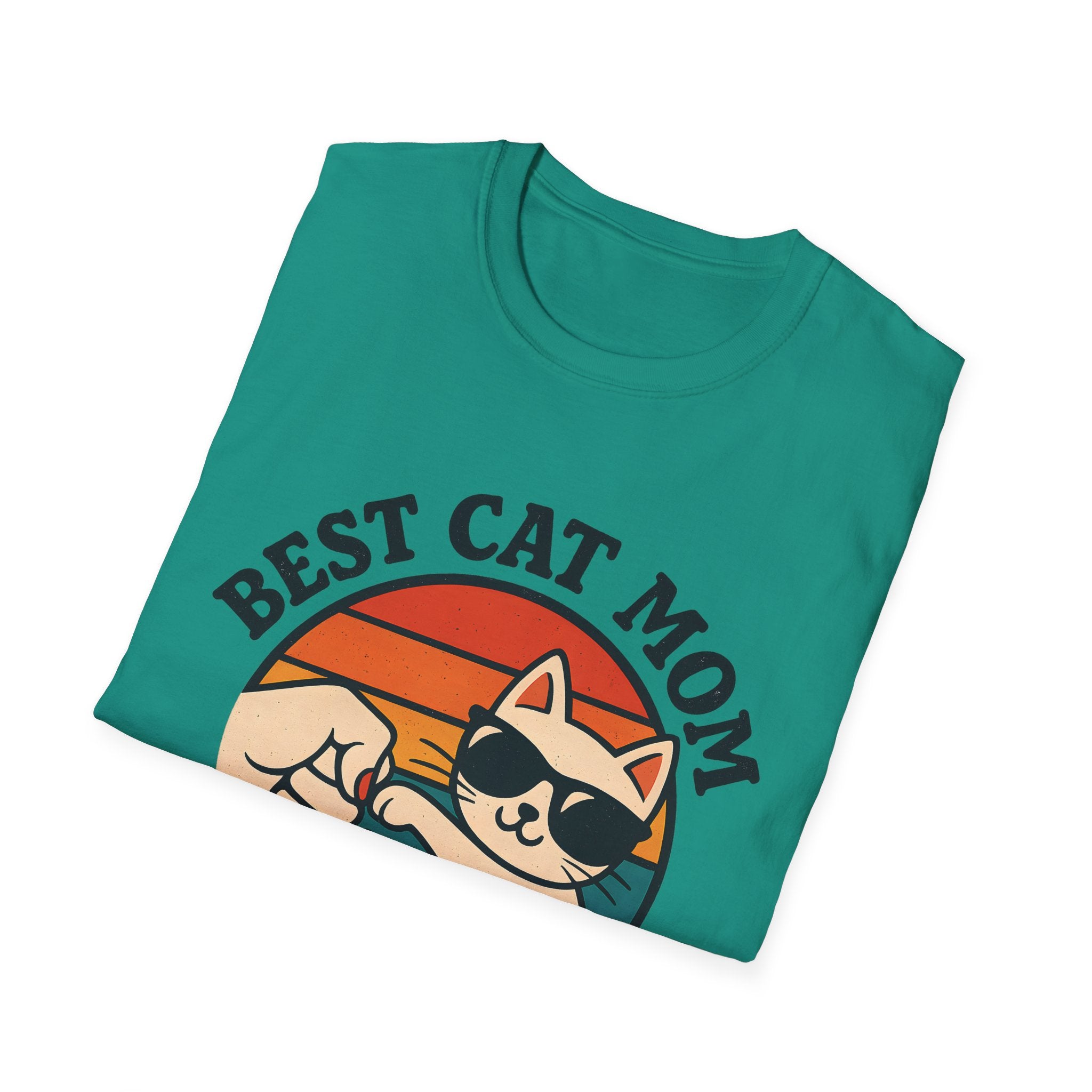 Best Cat Mom Ever T-Shirt — Cute Retro Cat Fist Bump Tee for Cat Lovers, Mother's Day Gift