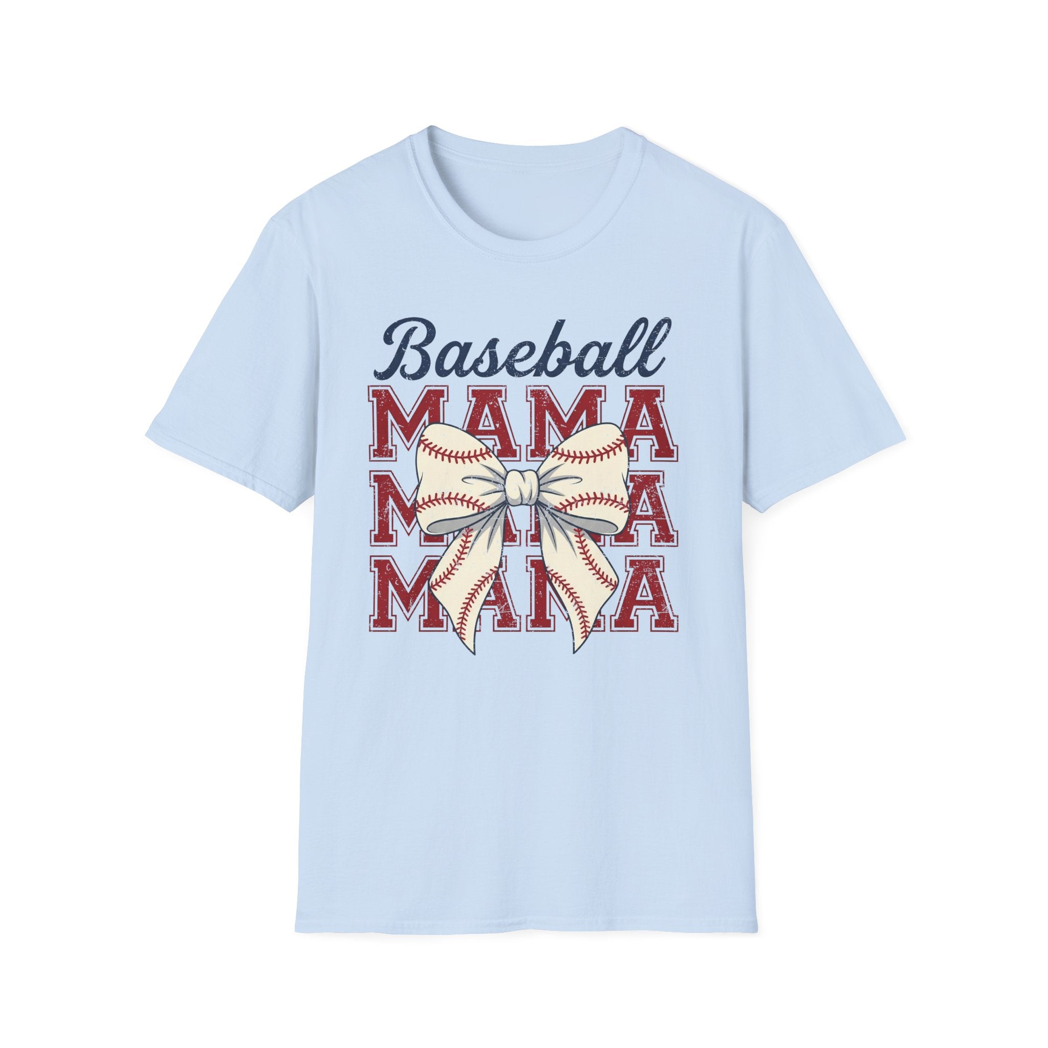 Baseball Mama T-Shirt — Retro Bow Baseball Mom Tee