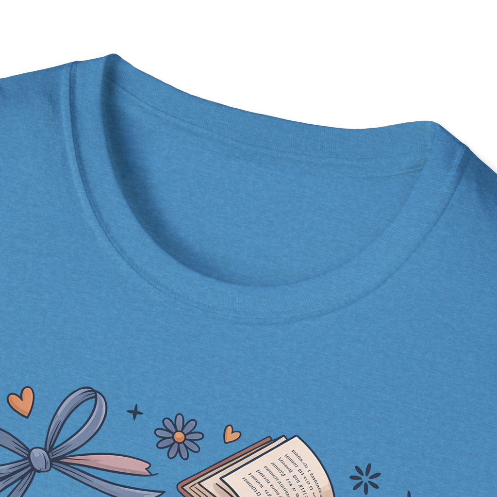 T-Shirt — "Just One More Chapter" Book Lover Tee with Glasses & Coffee