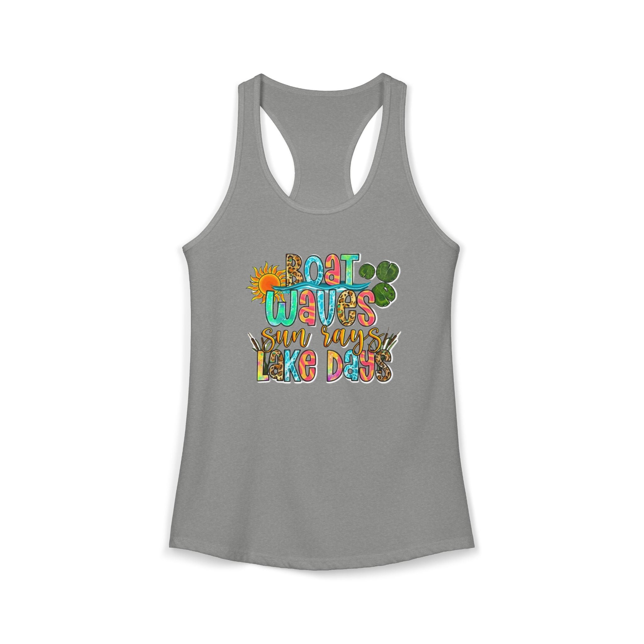 Boat Waves, Sun Rays, Lake Days -- Women's Ideal Racerback Tank