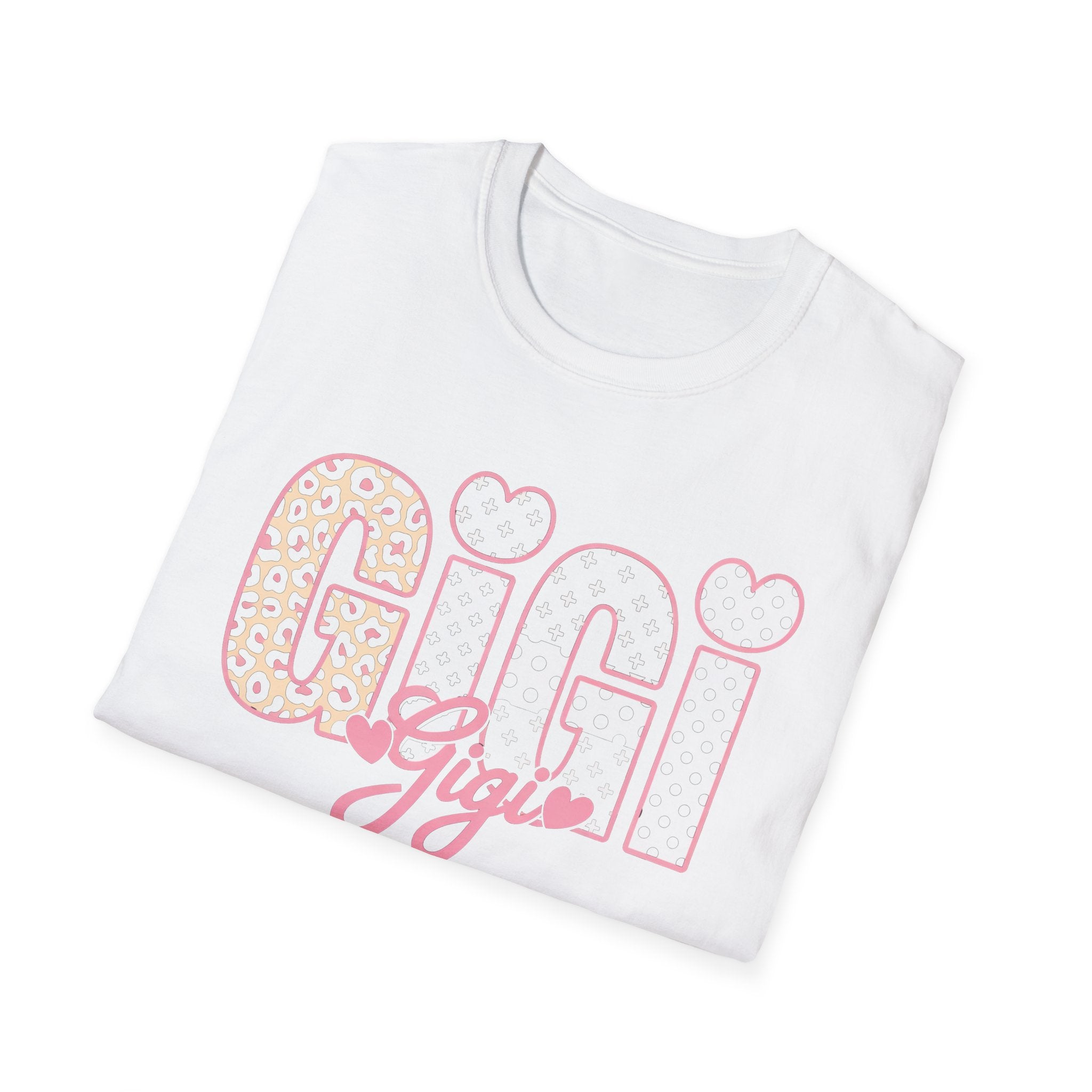 Gigi Floral Heart Tee — Pink 'Gigi' Script Grandmother T-Shirt
