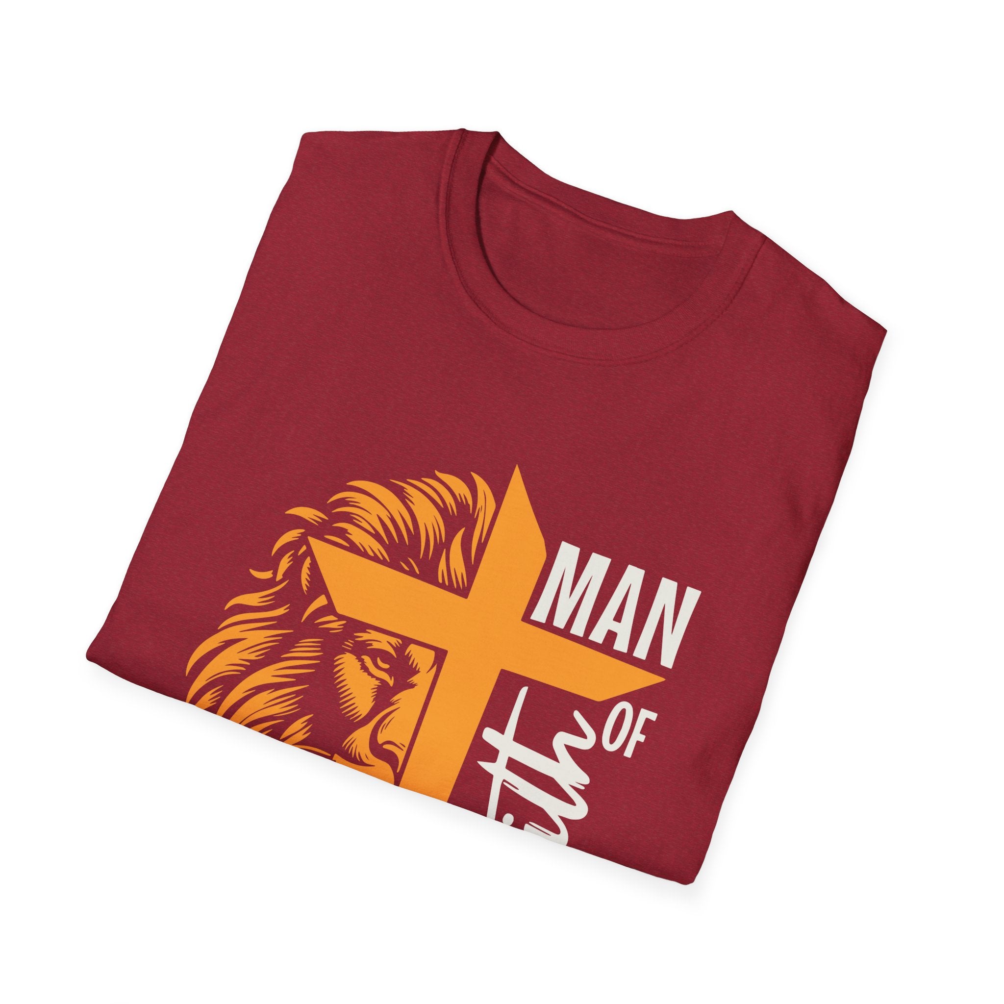 Man of Faith T-Shirt — Lion & Cross Christian Tee (1 Corinthians 16:13)