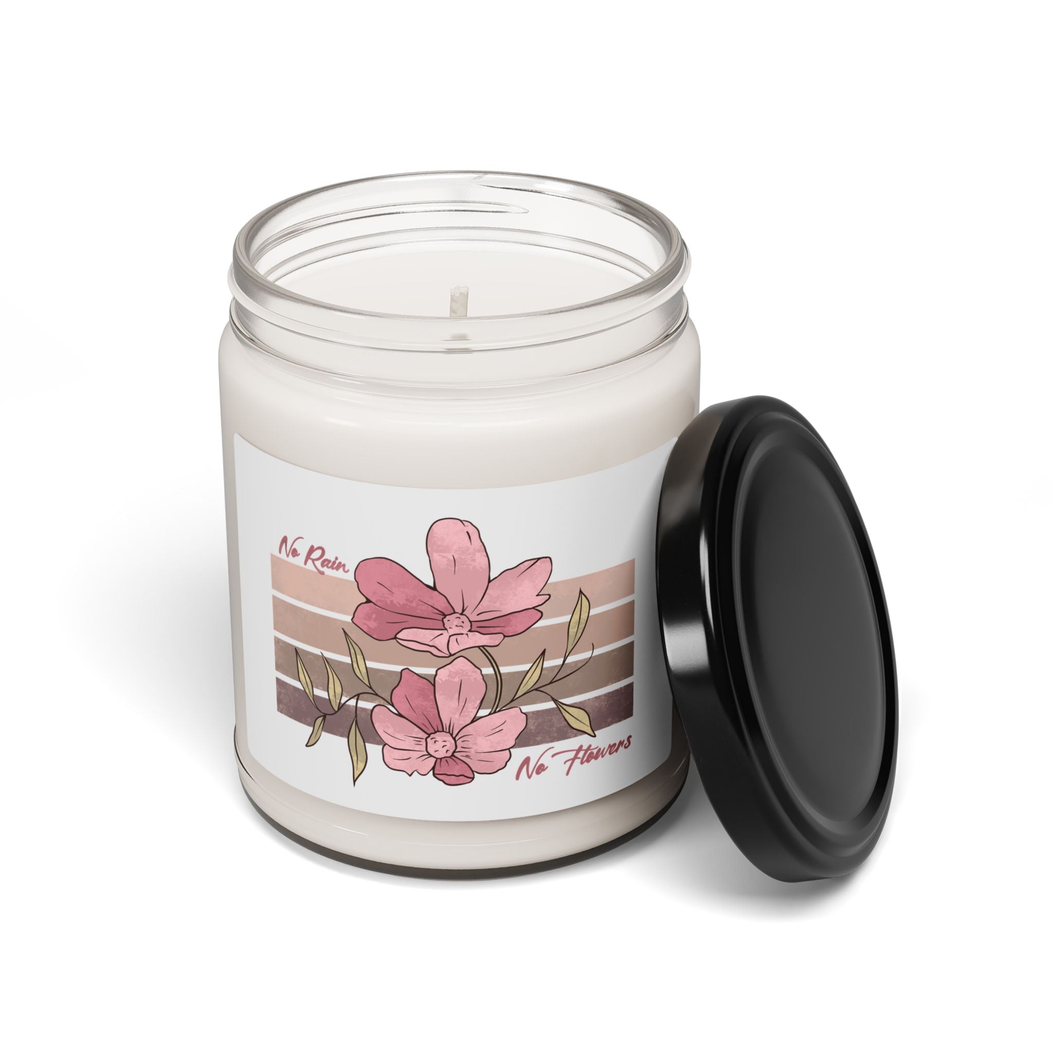 Floral Soy Candle — 9oz Pink Magnolia Scented Jar