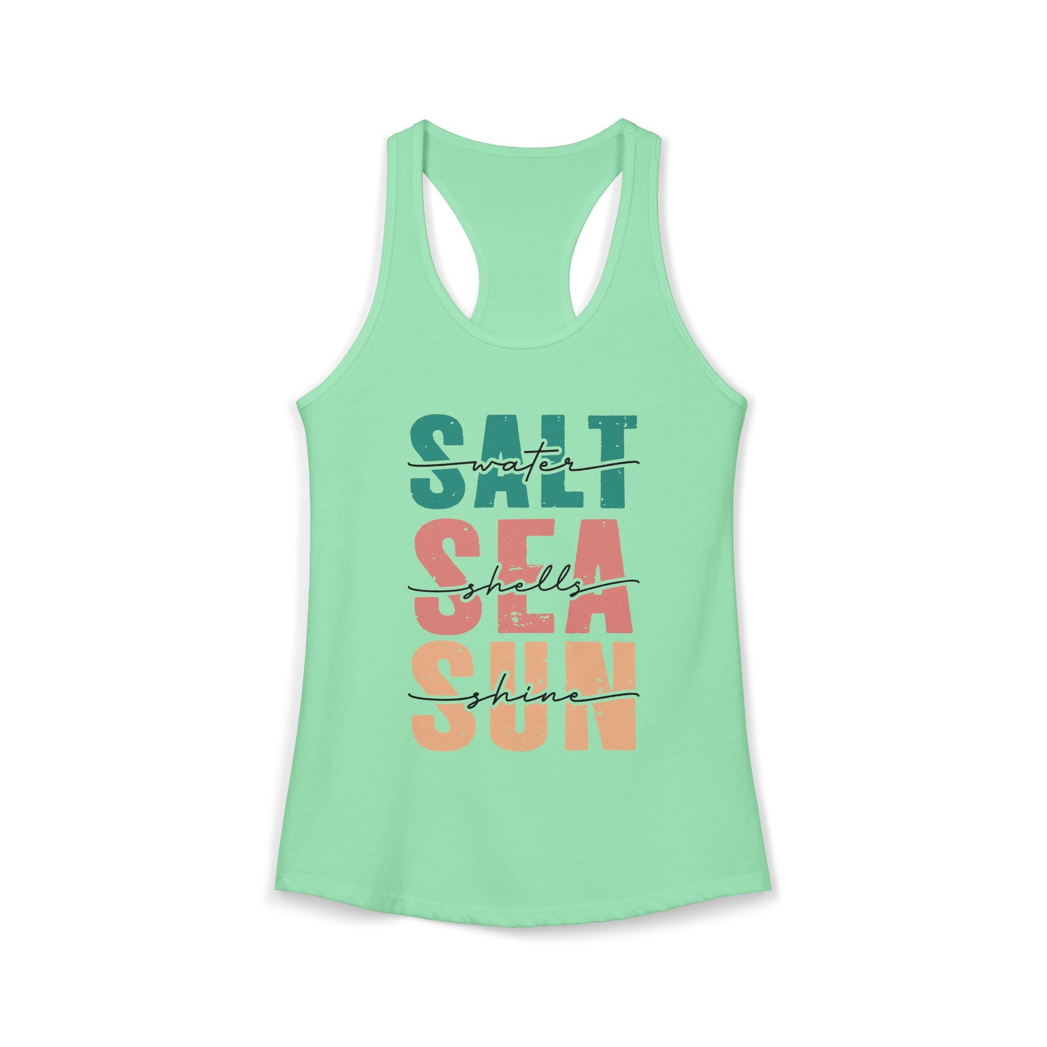 Salt Water, Seashells, Sunshine, -- Women's Ideal Racerback Tank