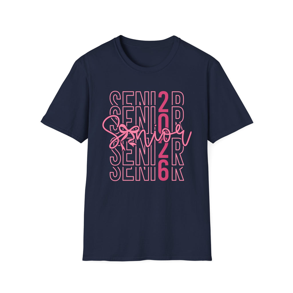 Senior 2026 T-Shirt — Pink Script Graduation Tee