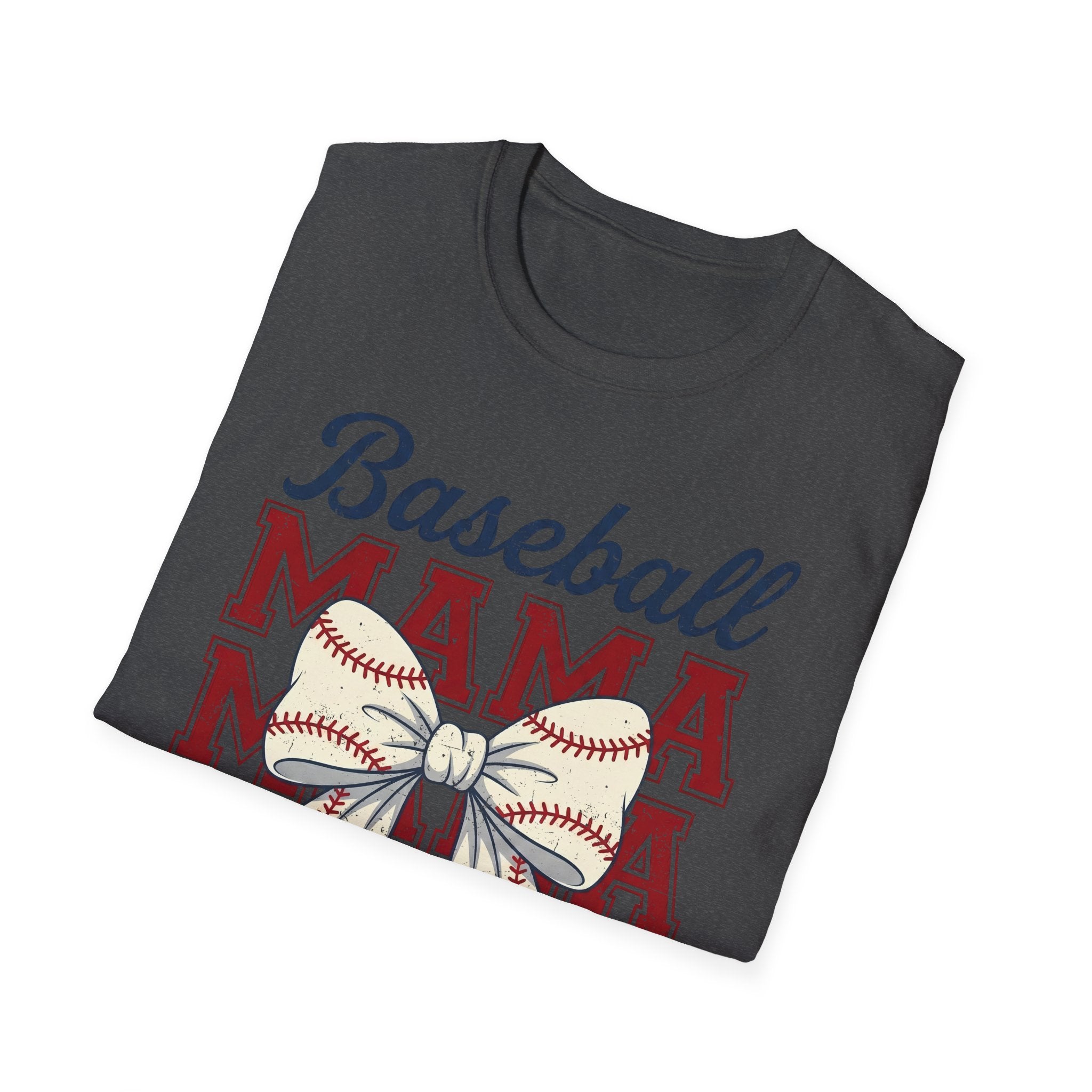 Baseball Mama T-Shirt — Retro Bow Baseball Mom Tee