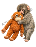Punch Monkey Standing PNG Design -INSTANT Digital Download