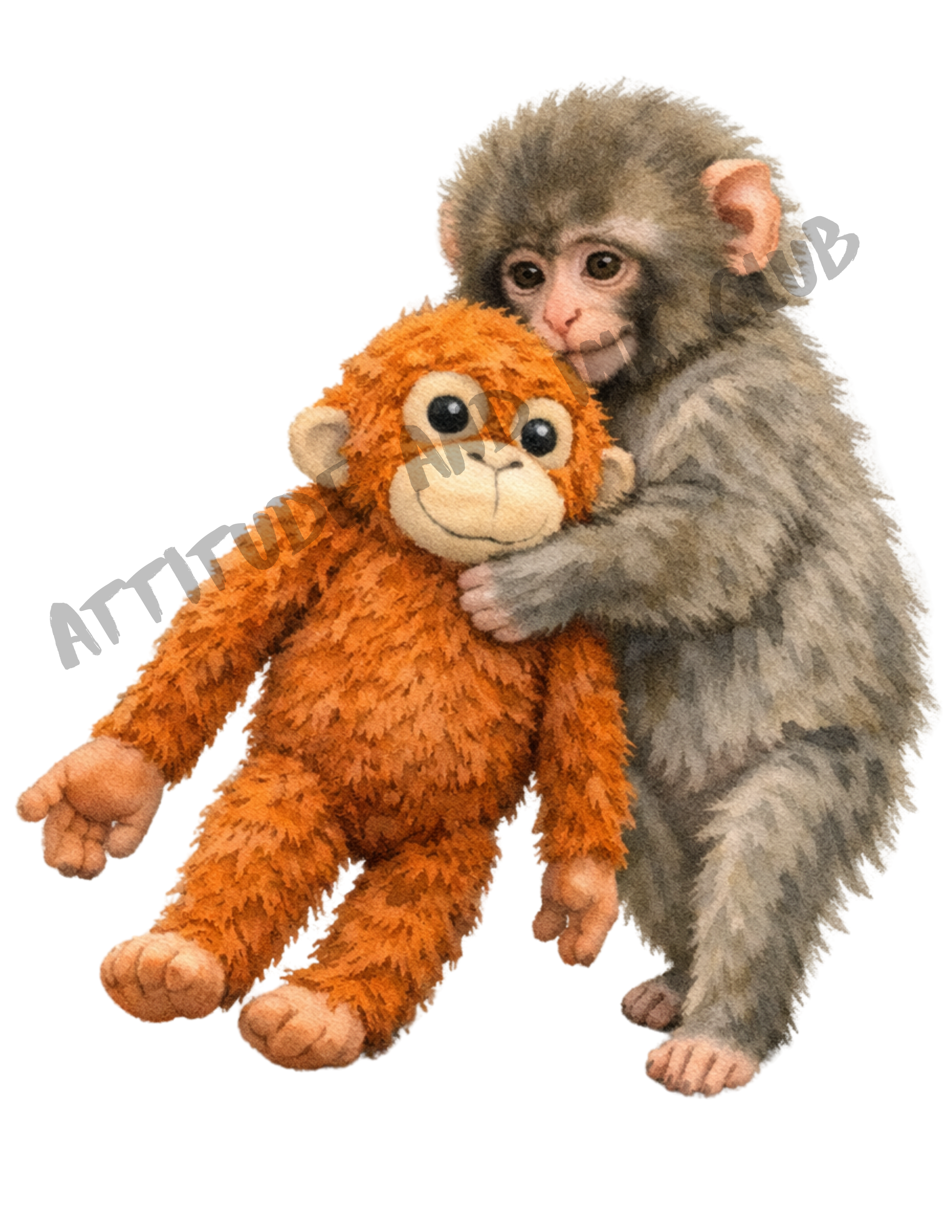 Punch Monkey Standing PNG Design -INSTANT Digital Download